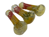 Medium Fumed Glass Pipe with Rasta Line Work